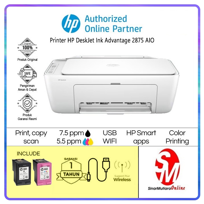 Jual HP Printer 2875 Ink Advantage Deskjet All In One Wireless | Shopee ...