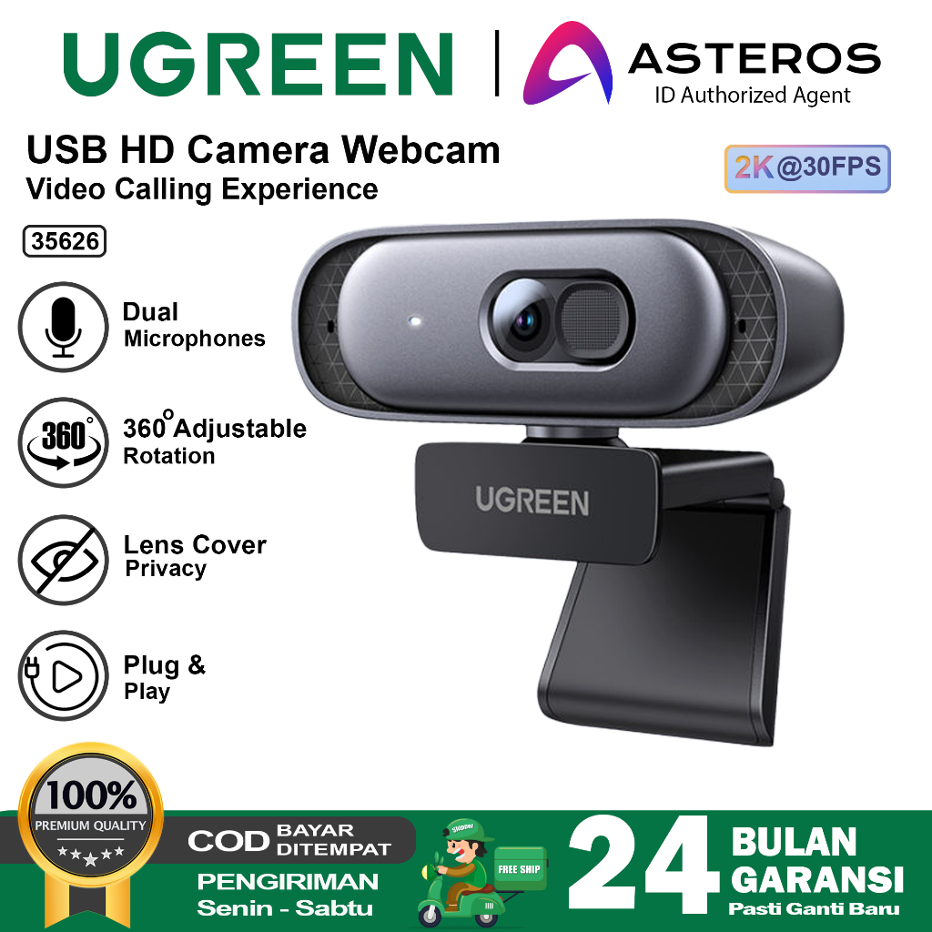 AUKEY 1080P USB Plug Webcam With Dual Noise Reduction Microphones For Live Chat - Black PC-LM1E - View #7