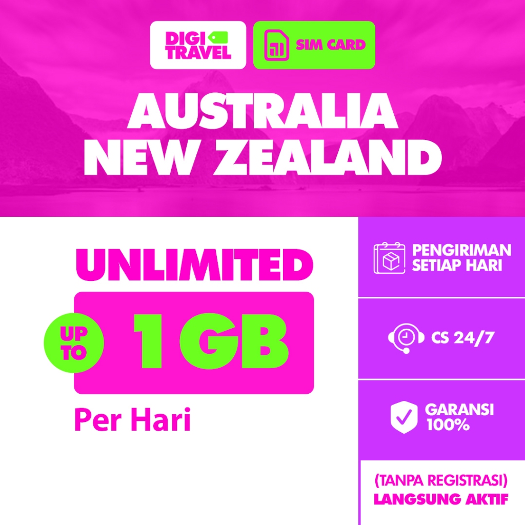 Jual Sim Card Australia New Zealand Unlimited Data Internet | Simcard ...