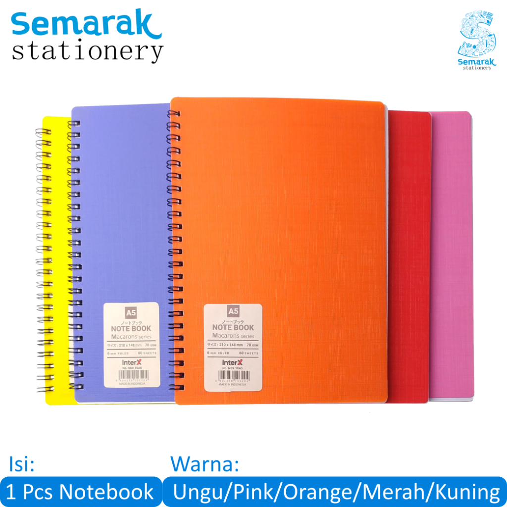Jual InterX Notebook Macaron Series Buku Tulis Catatan A5 - Kuning ...