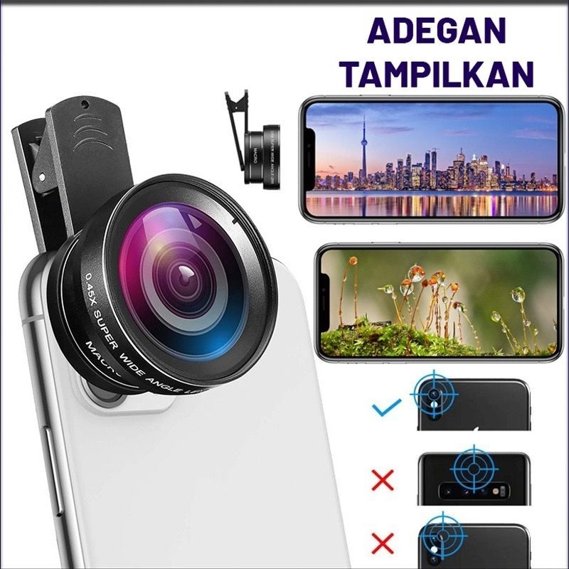 Jual 2 In 1 Lensa Super Wide Angle Lens Macro Smartphone Aksesoris ...