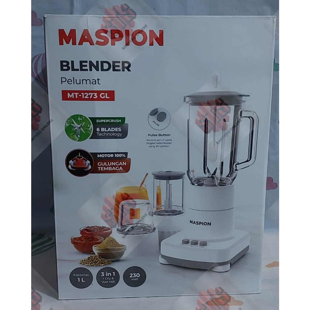 Jual Blender Maspion Kaca 3in1 MT1273 GL(PUTIH) Shopee Indonesia
