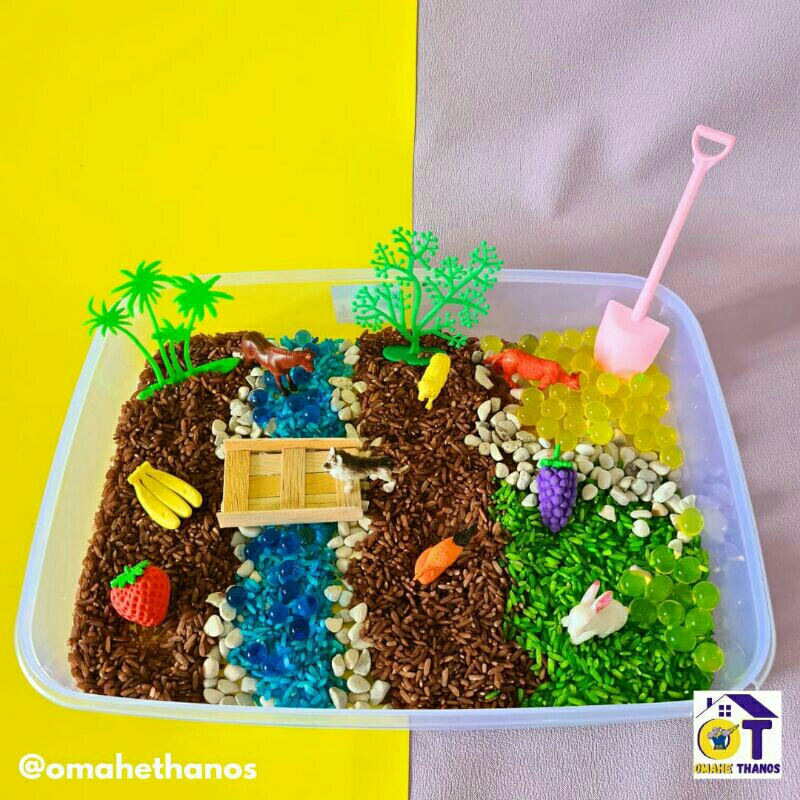 Jual SENSORY BIN LARGE FARMING LIFE/MONTESSORI SENSORI PLAY/paket Hemat ...