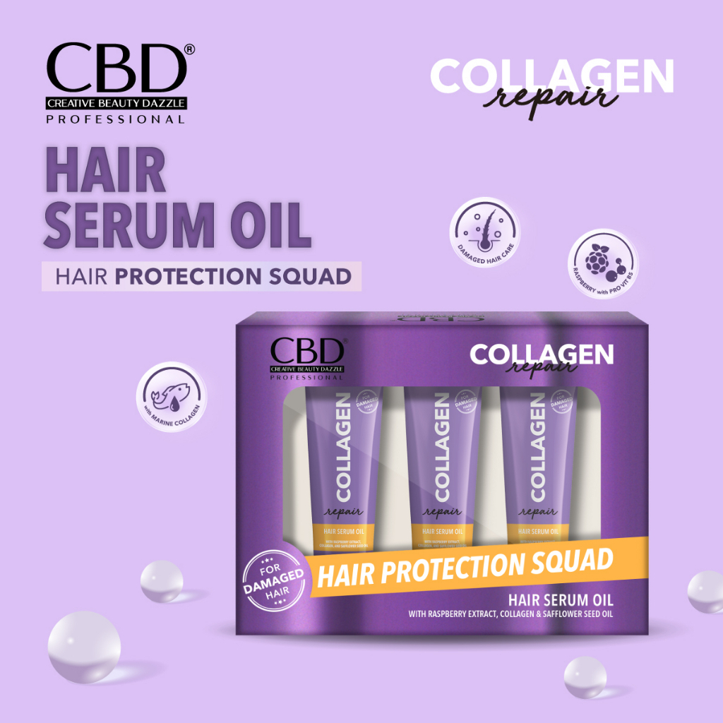 Jual CBD Collagen Repair Hair Serum Oil 10ml Isi 3 | Shopee Indonesia