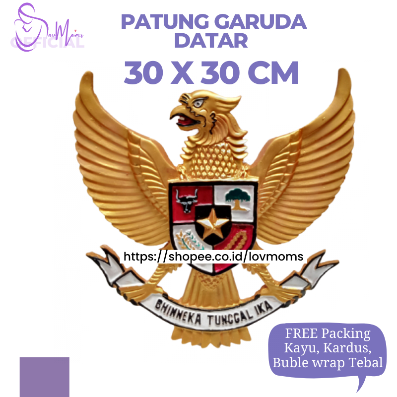 Jual Garuda Pancasila Hiasan Dinding Lambang Fiber Lambang Negara Burung Garuda Gold Fiber Cm