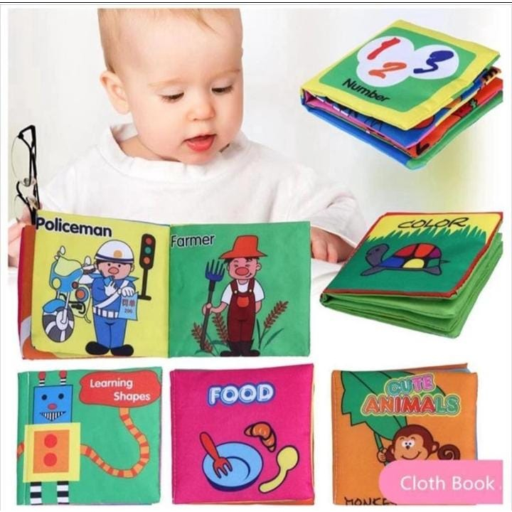 Jual Buku Bantal bayi / BUKU KAIN Soft Book / Cloth Book / Buku Edukasi