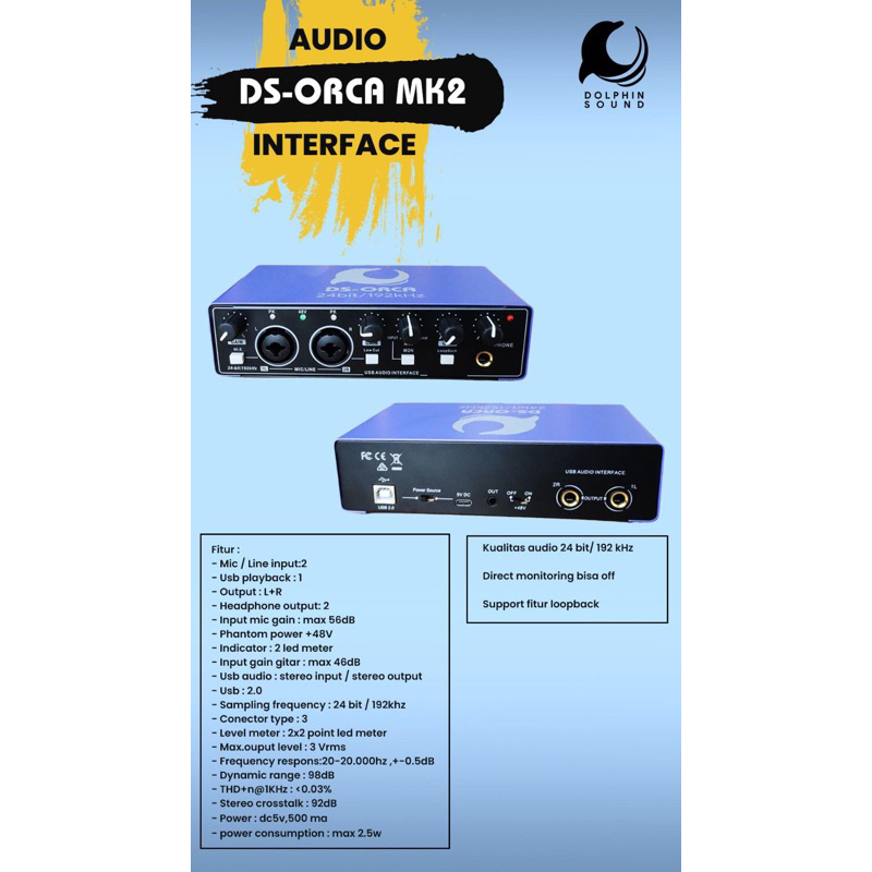 Jual ISK DS ORCA MK2 INTERFACE Soundcard | Shopee Indonesia