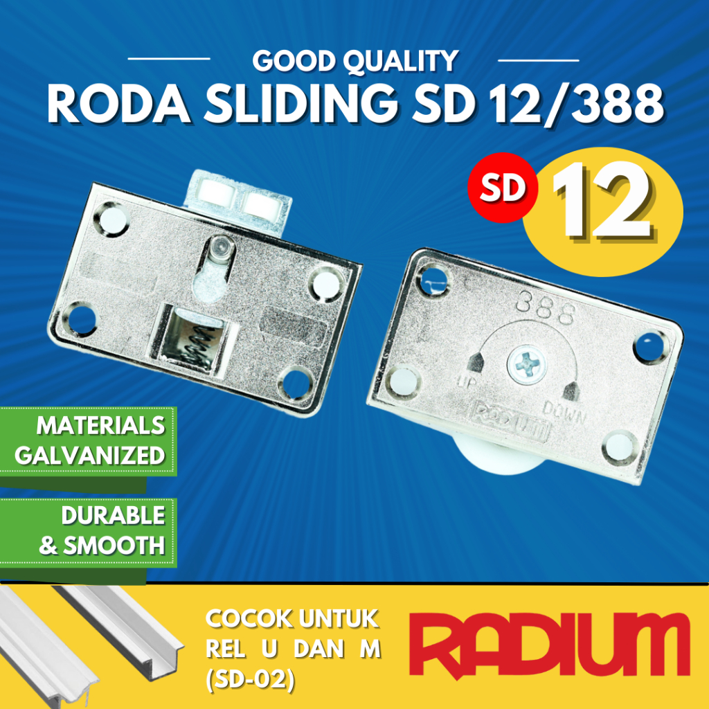 Jual Roda Sliding Sd Sd Radium Pintu Geser Rel U M Lemari Alumunium Shopee Indonesia