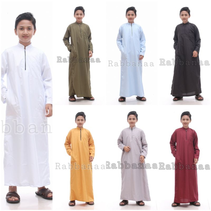 Gamis Jubah Anak Laki Laki Remaja Jubah Pria Dewasa Baju Koko Anak Putih umur 10-15 tahun