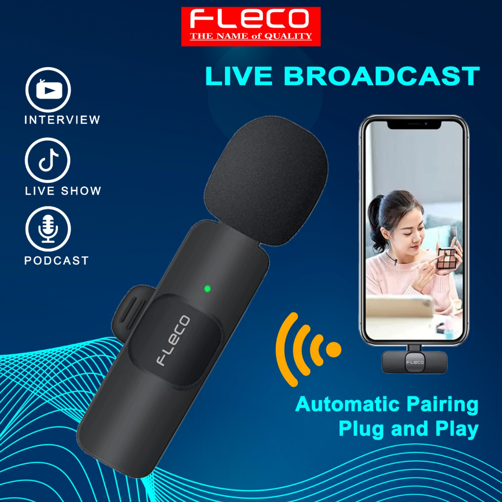 Jual Microphone Portable Wireless Lavalier Mic Iphone TypeC Double ...