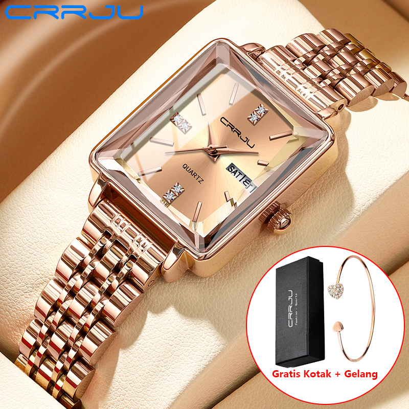 Jual CRRJU Jam Tangan Wanita Original Branded Cewek Anti Air Rantai