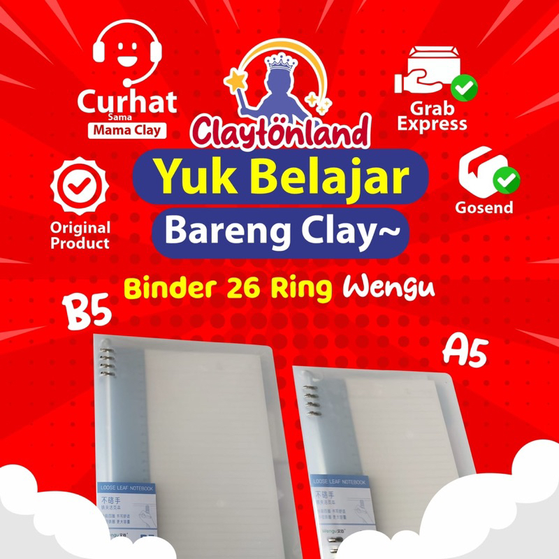 Jual Binder Wengu A5 B5 Ring Besi Polos Bening Transparant / Map Binder ...