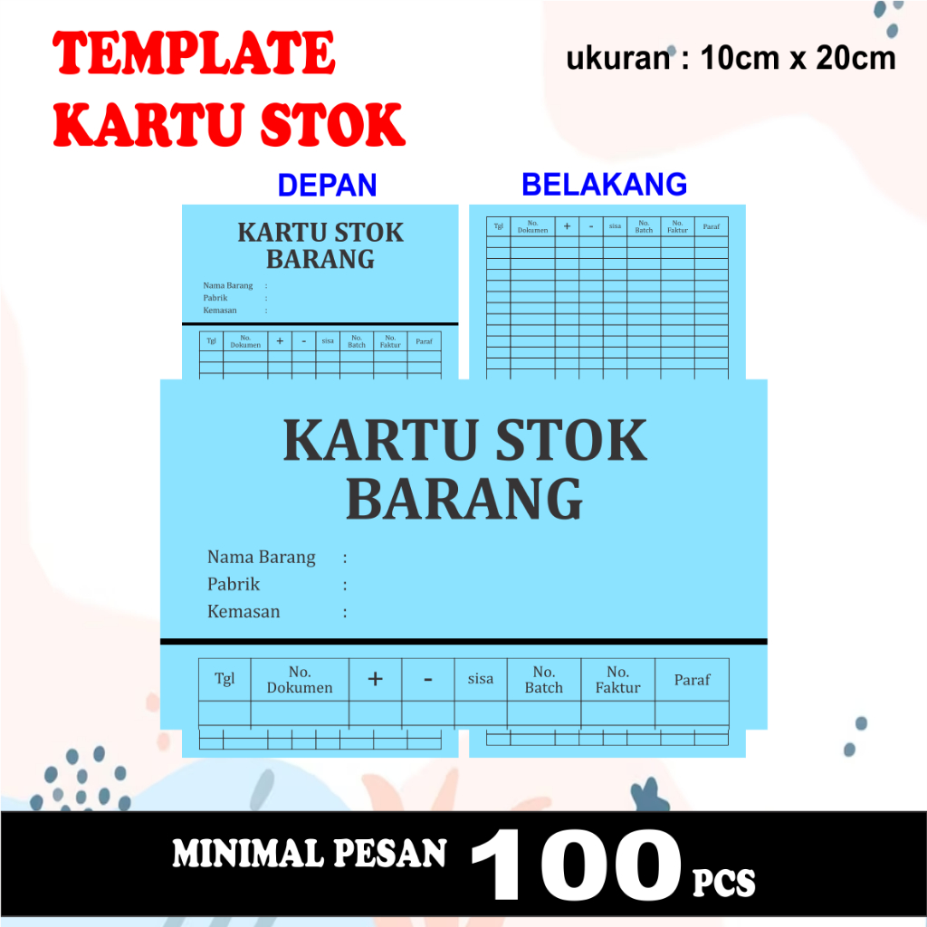 Jual Cetak Kartu Stock Kartu Stock Barang Kartu Stok Barang Kartu Stok Obat Shopee Indonesia 5221