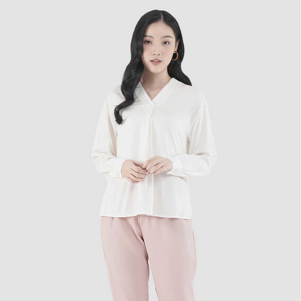 Kemeja Lengan Panjang Annisa Offwhite Tunic