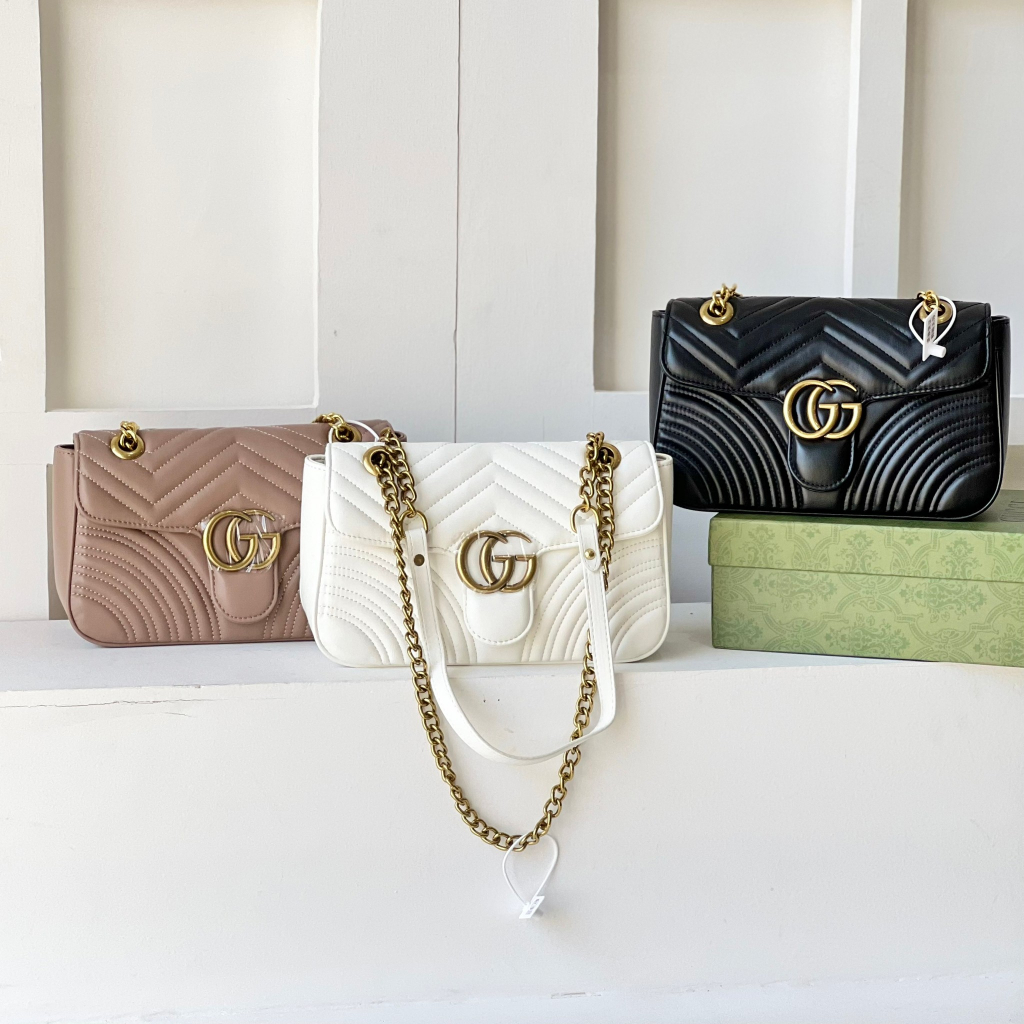 Tas Wanita Kantor Branded Gucci Import Terbaru Murah Gold Semi Premium di  Batam 