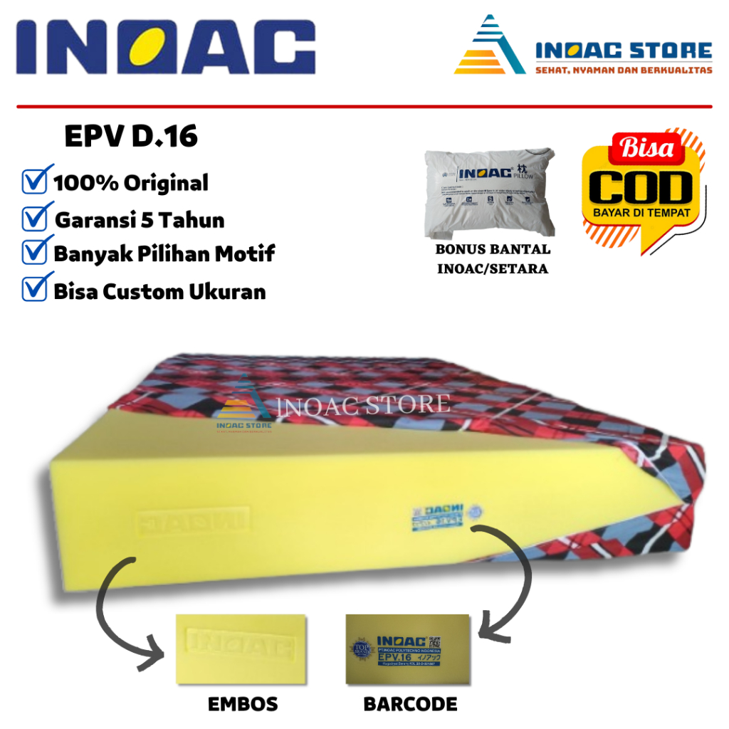 Jual Kasur Busa INOAC Original Murah Ukuran 200x200 200x180 200 x160 ...