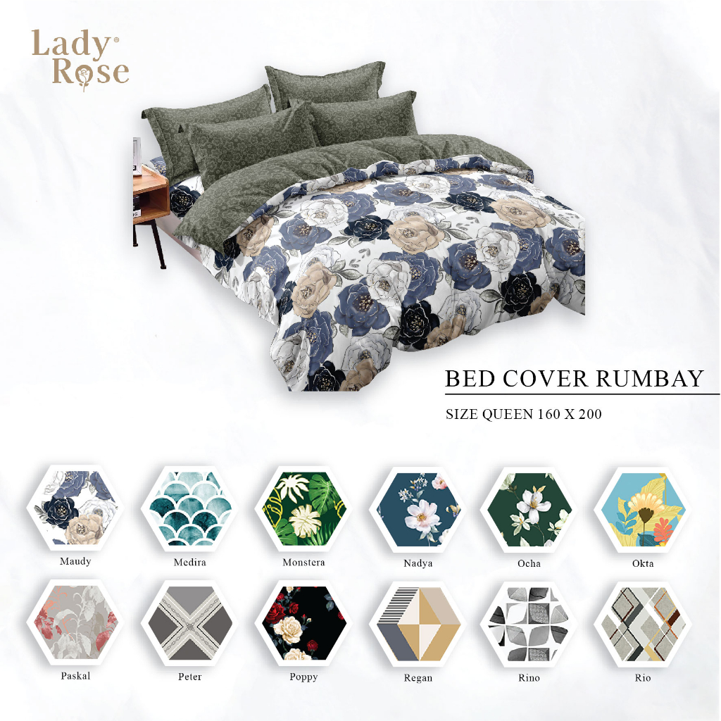 Jual Lady Rose Bed Cover Set Queen 160x200 Tinggi 20 Rumbay Part 1