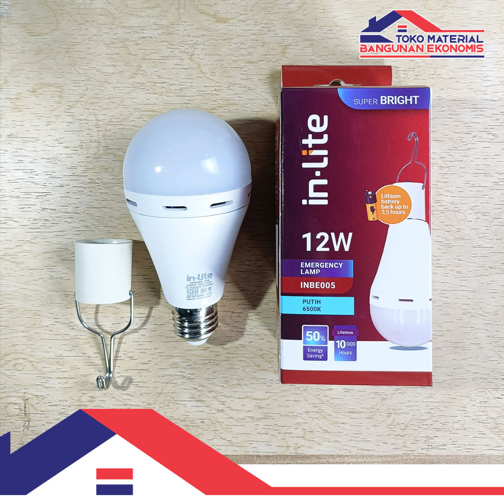 Jual Inlite Lampu Led Emergency Lamp Bulb AC DC Putih 12w - INBE005 ...