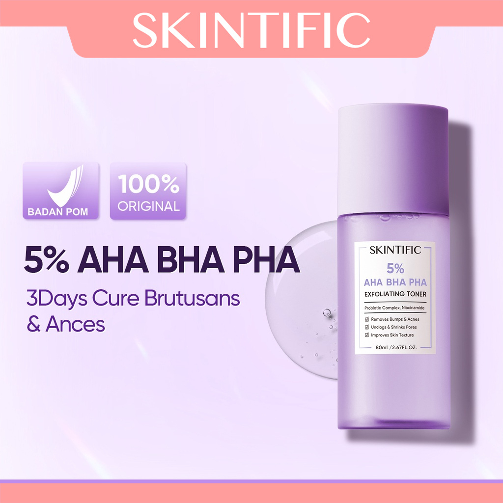 Jual [BPOM]SKINTIFIC 5 AHA BHA PHA Exfoliating Toner 80ml Gentle