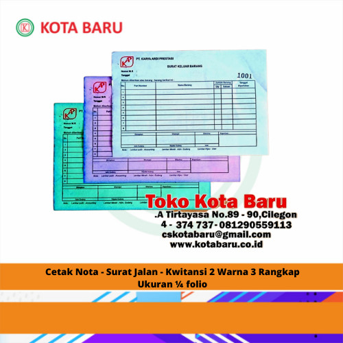 Jual Cetak Nota Surat Jalan Kwitansi 2 Warna 3 Rangkap Ukuran ¼ Folio Shopee Indonesia 3391