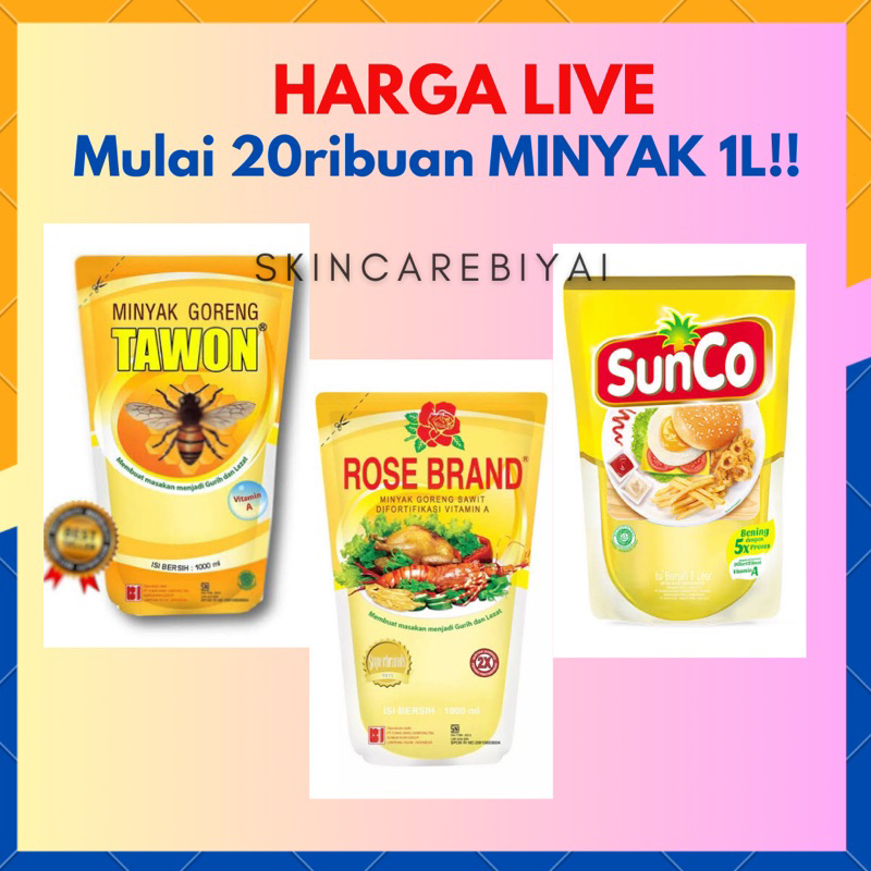 Jual MINYAK GORENG REFILL 1 LITER ; ROSEBRAND TAWON 900ml SUNCO 1liter ...