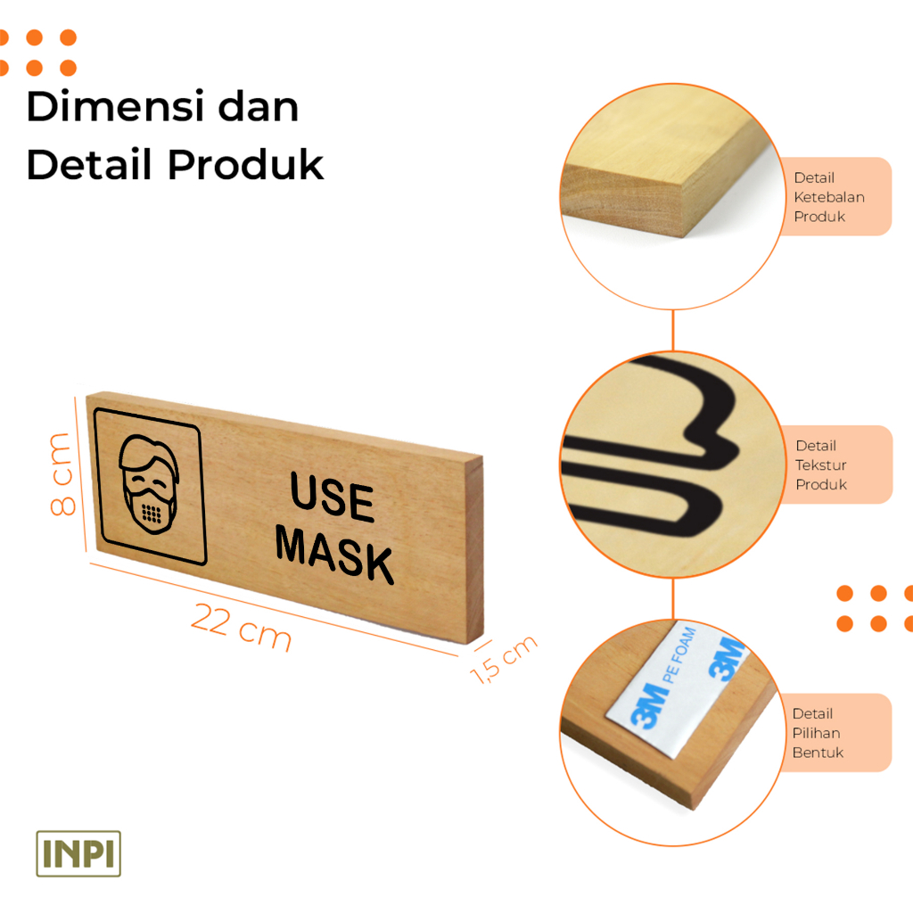 Jual INPI HOUSE Signage: Use a Mask - Papan Tanda Anjuran Wajib Pakai ...