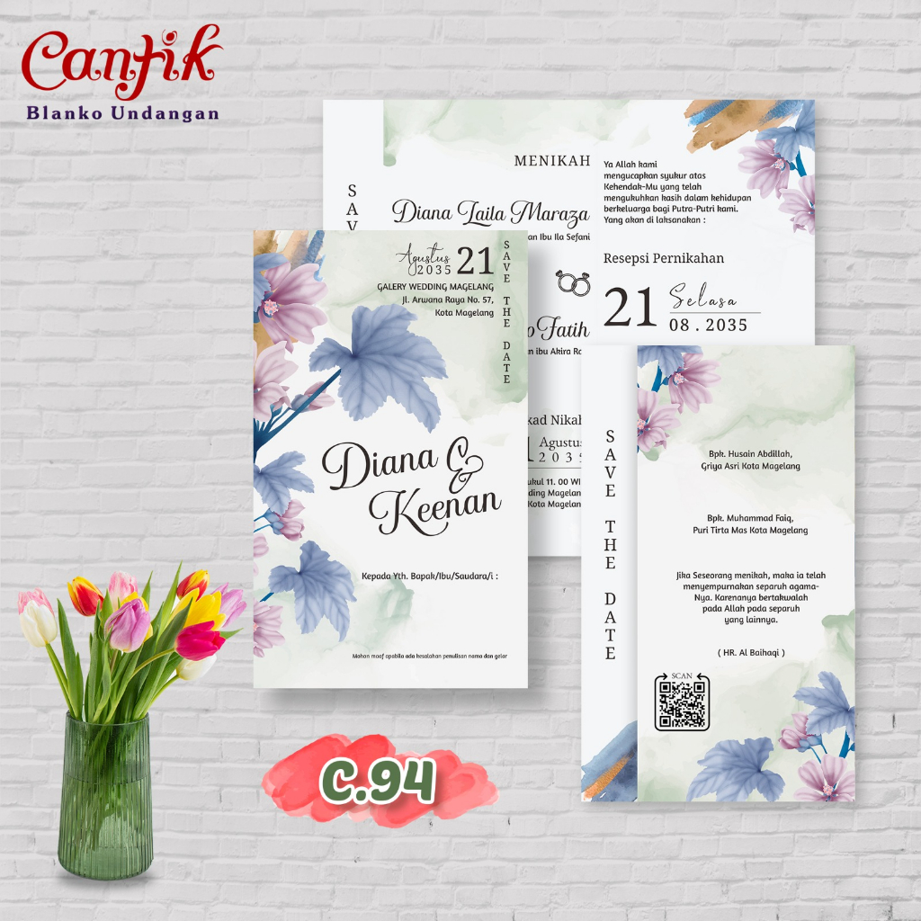 Jual Blanko Undangan Cantik Terbaru Seri 94 Gratis File Setting ...