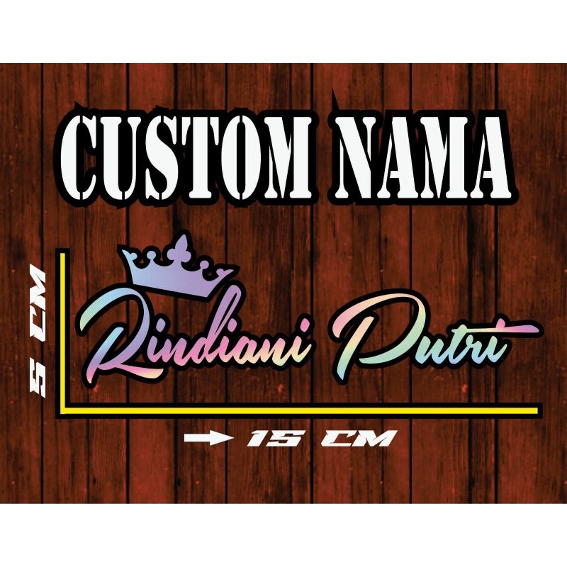 Jual cutting sticker custom nama bisa request nama dan warna | Shopee ...