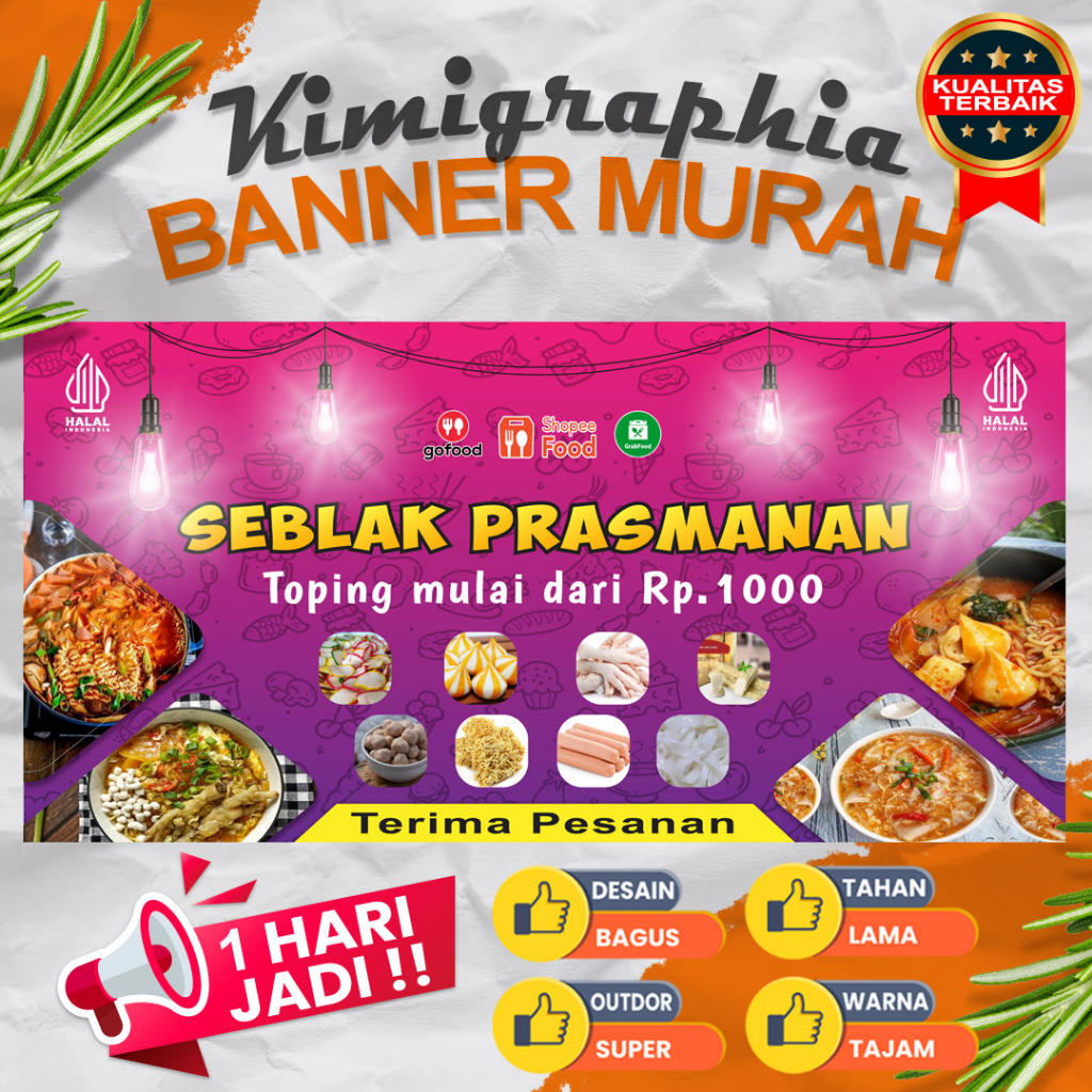 Jual Cetak Banner, Baliho, Backdrop Desain Keren Seblak Prasmanan 100 X ...