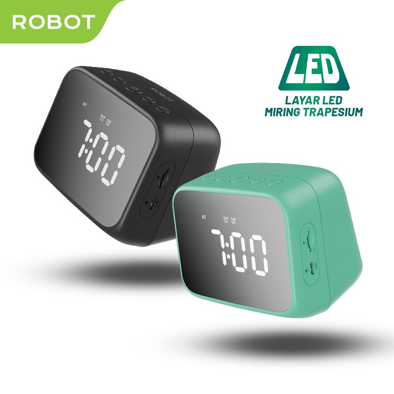 Jual ROBOT RB170 Speaker Bluetooth 5.3 with LED Display & Alarm Cermin ...