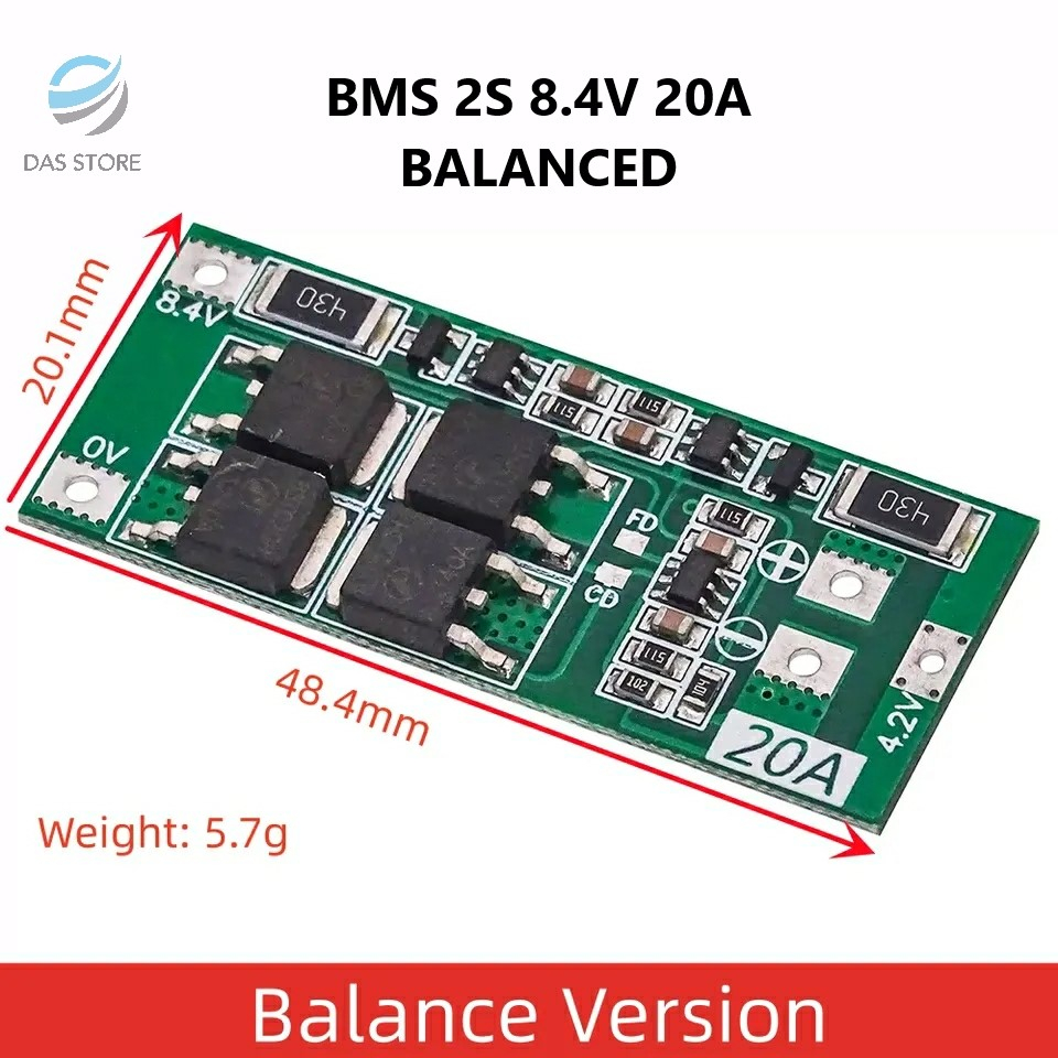 HW-391 2S Lithium-Batterie-Platine – 8,4-9 V, 20 A Entladestrom, Symmetrisch