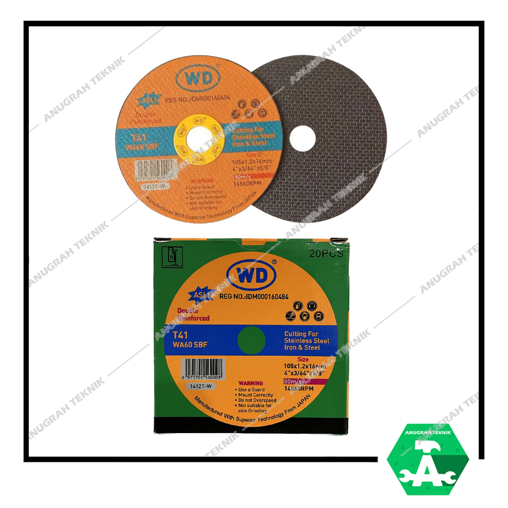 Jual Batu Gerinda Potong 4 Inch WD 1 PAK Cutting Wheel Mata Gerinda ...