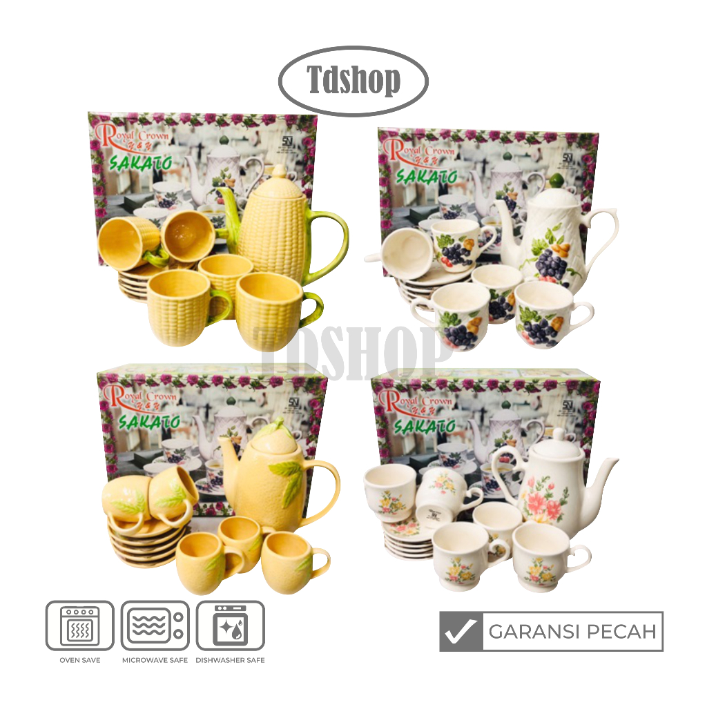 Jual Tdshop Royal Crown Sakato Coffeset Cangkir Set Besar Motif Jagung Buah Anggur Bunga Isi 12 1260