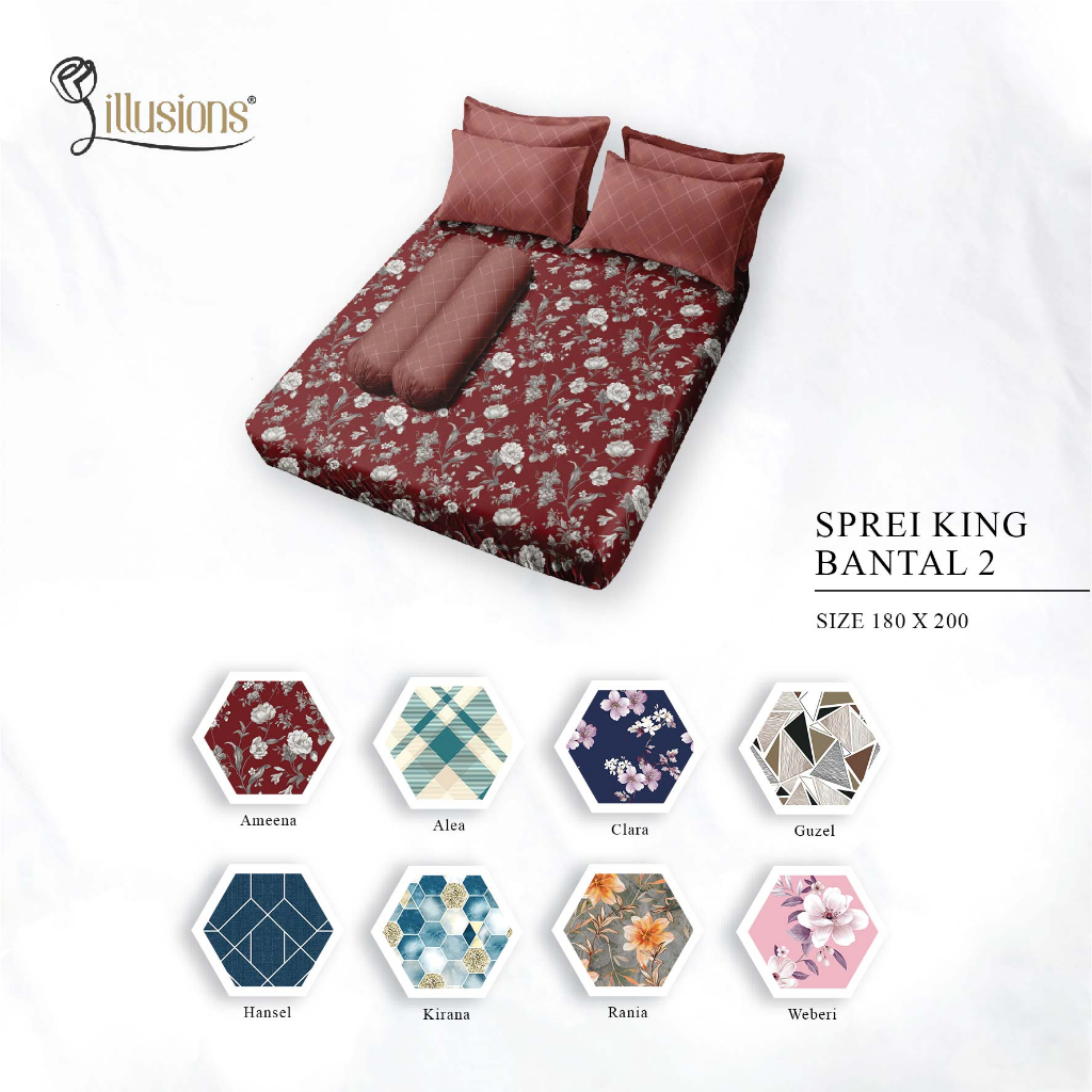 Jual Illusions - Sprei King 180x200 Tinggi 20 Bantal 2 "Live" | Shopee ...