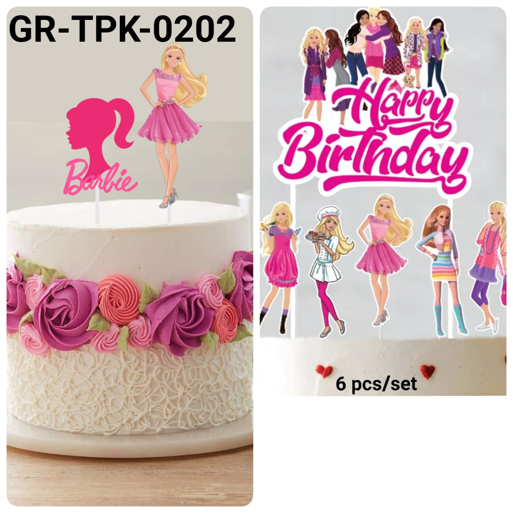 Jual Tpk Topper Kertas Hiasan Kue Cake Topper Barbie Princess Tpk