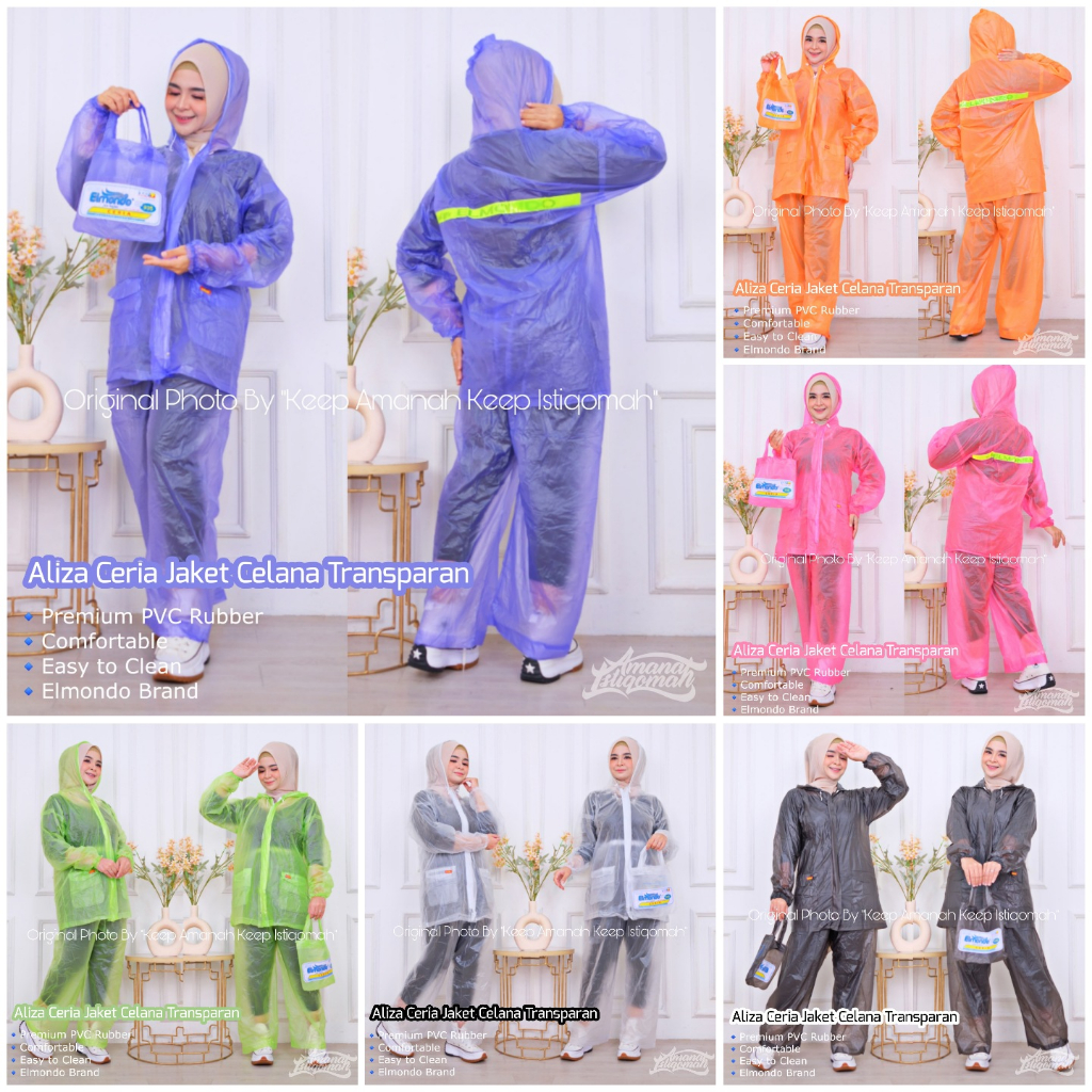Jual Aliza Ceria Jas Hujan Jaket Celana Transparan Mantol Jaket Celana