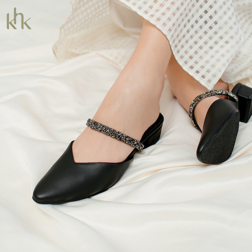 Jual Khk By Khakikakiku Ailis Low Black Heels Shopee Indonesia