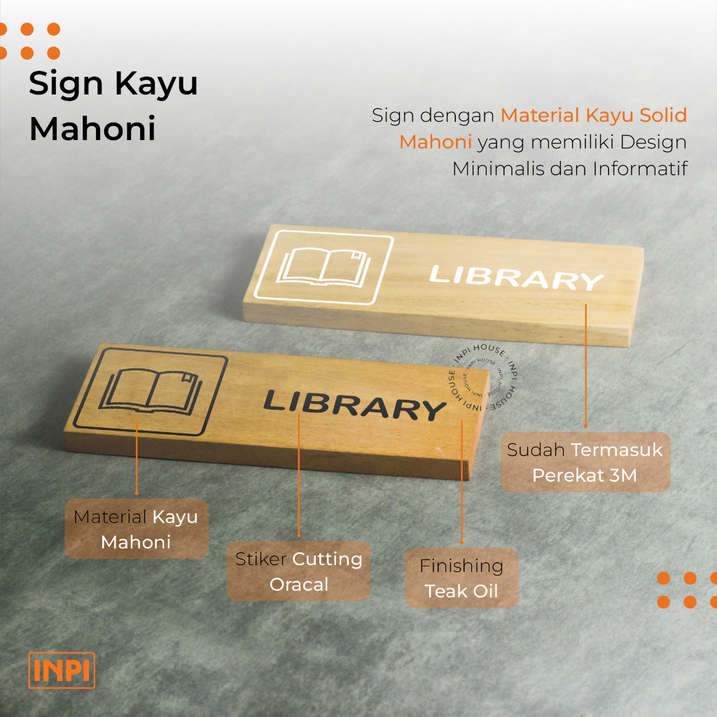 Jual INPI HOUSE Signage Library - Papan Tanda Area Baca, Perpustakaan ...