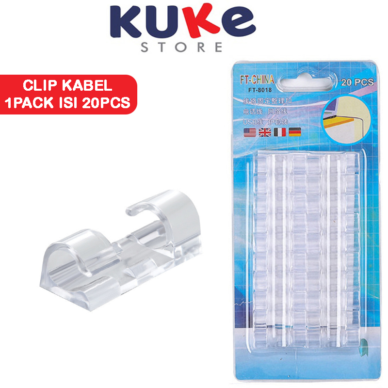 Jual Kuke Klip Kabel Dinding Clip Kabel Organizer Isi Pcs Kleman Kabel Tempel Klip Kabel