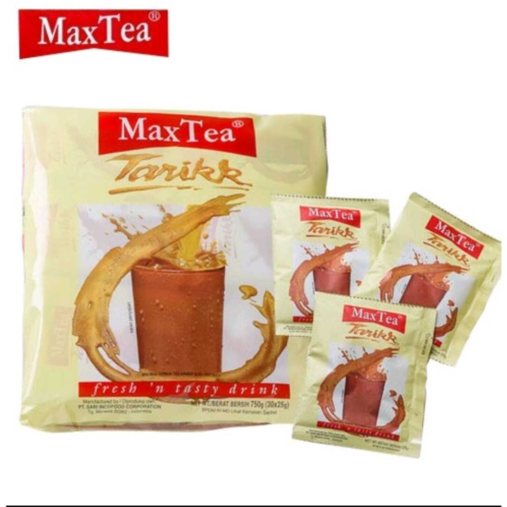 Jual MAX TEA TEH TARIK 25gr Sachet RENCENG ( ISI 10 ) PROMO !! | Shopee ...