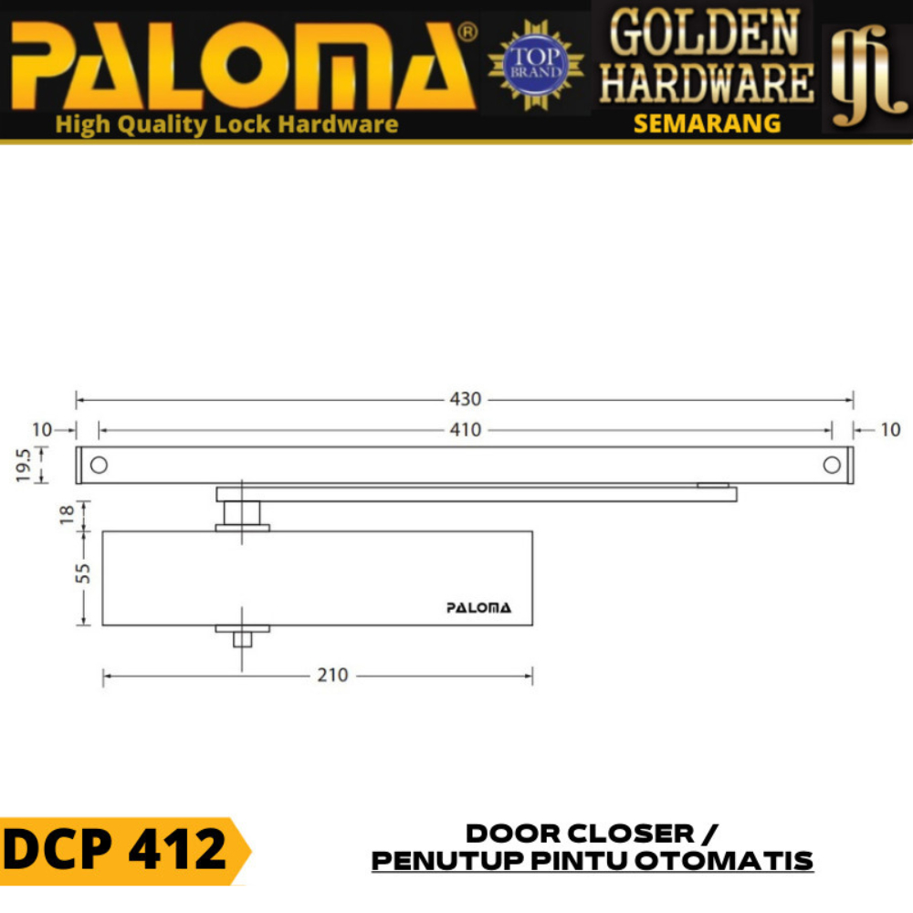 Jual DOOR CLOSER PALOMA 925-SLIDING ARM DCP 412 PENUTUP PINTU OTOMATIS ...