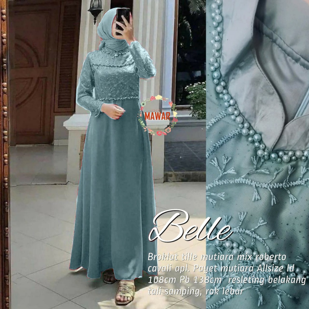 Dress brokat kombinasi store satin