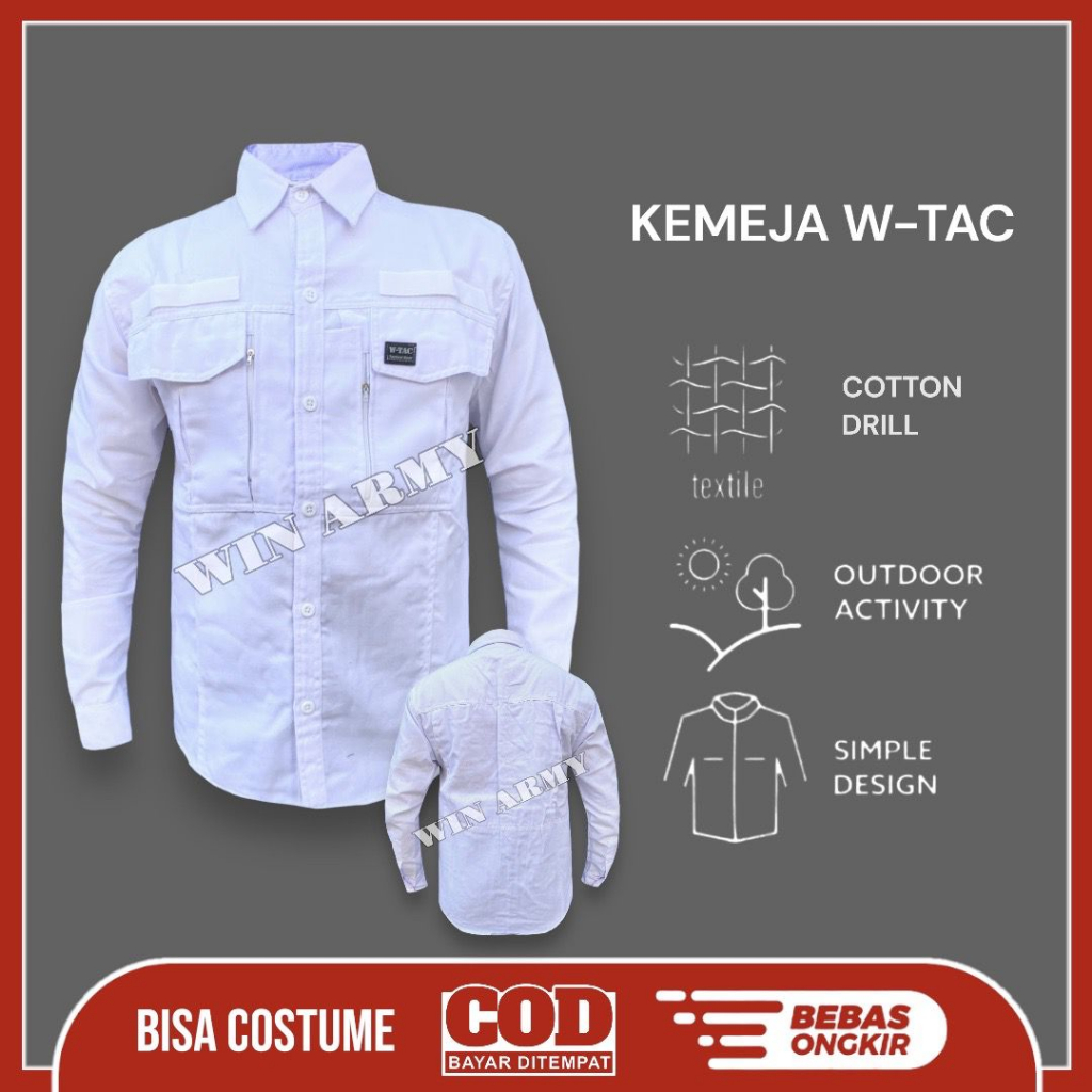 Jual Kemeja Tactical W Tac Kemeja Reskrim Kemeja Bumn Kemeja Lapangan Bahan Drill Cotton