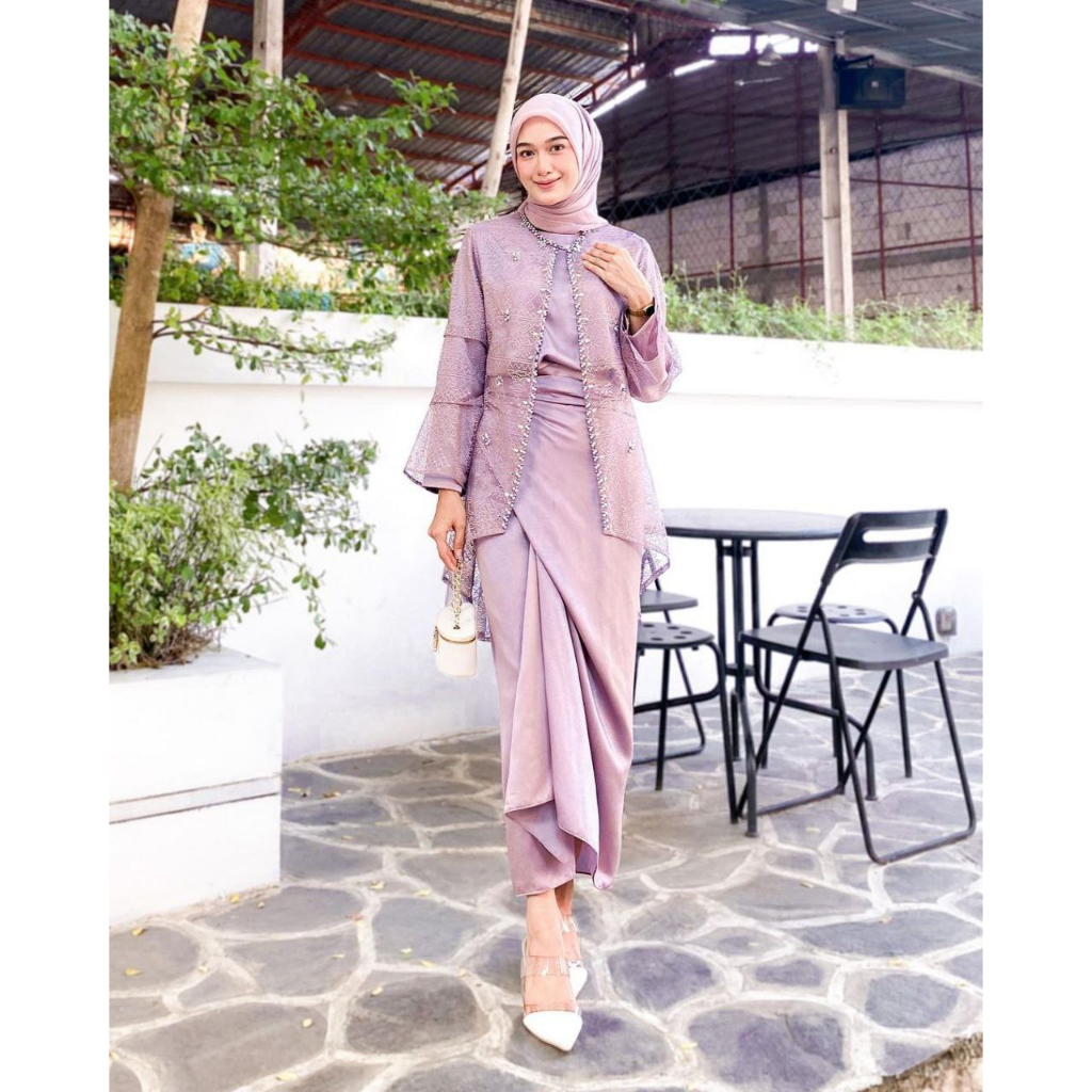 Jual One Set Clarissa Terbaru Setelan Kondangan Kekinian Rok Lilit Bahan Maxmara Ootd Kekinian