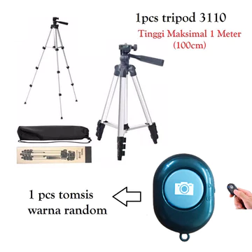 Paket Komplit Tripod 2.1M Mini Ball Head Ball Holder Premium Holder E Tomsis 1 Tombol