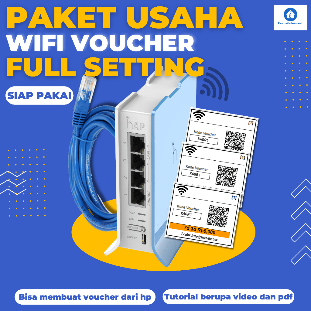 Jual Paket Usaha Wifi Voucher Full Setting Mikrotik Rb941 2nd Hap Lite Shopee Indonesia 5443