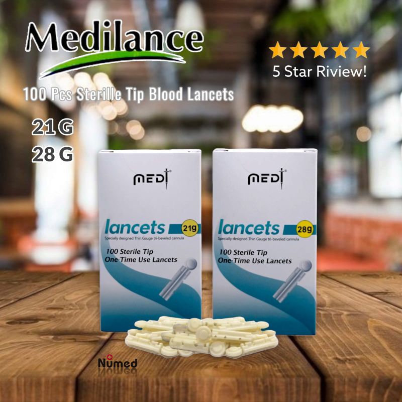 Jual Medilance Blood Lancet 21G 28G isi 100 Pcs / Original Jarum Steril ...