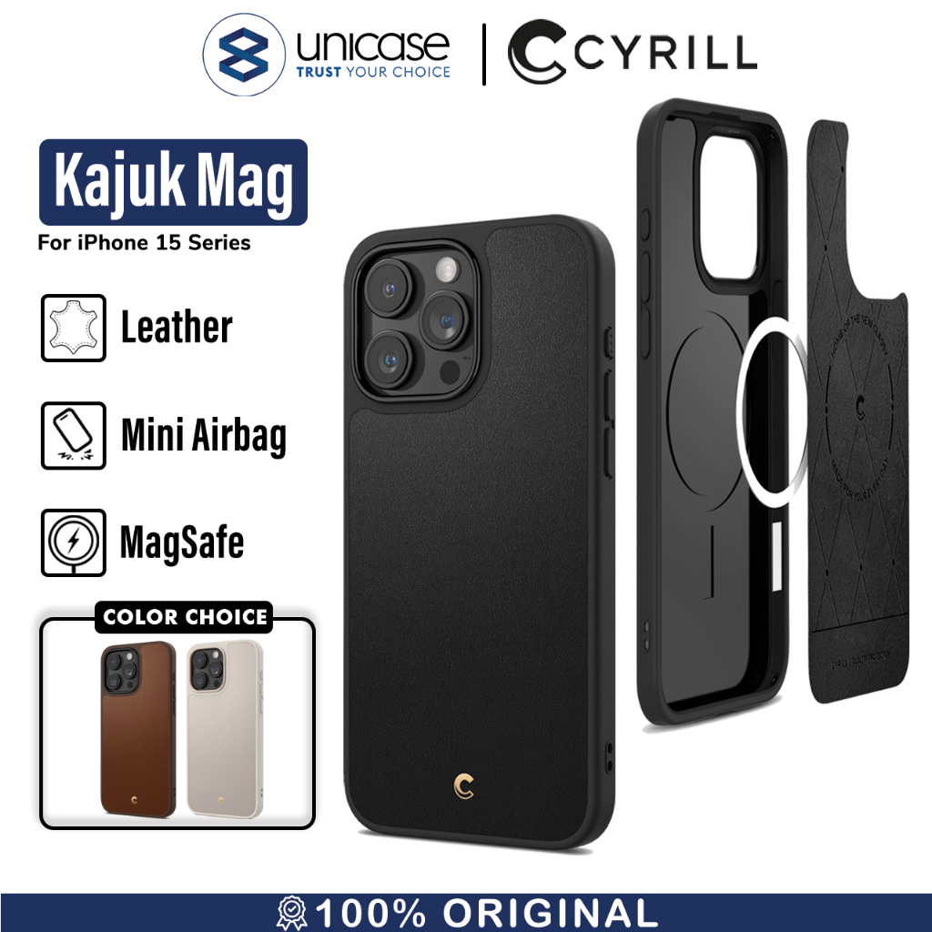 Jual Case IPhone 15 Pro Max Plus Cyrill By Spigen Kajuk MagSafe Leather ...