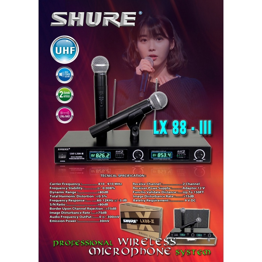 Jual Mic Wireless Shure LX 88 III Microphone Wireless Mikrofon