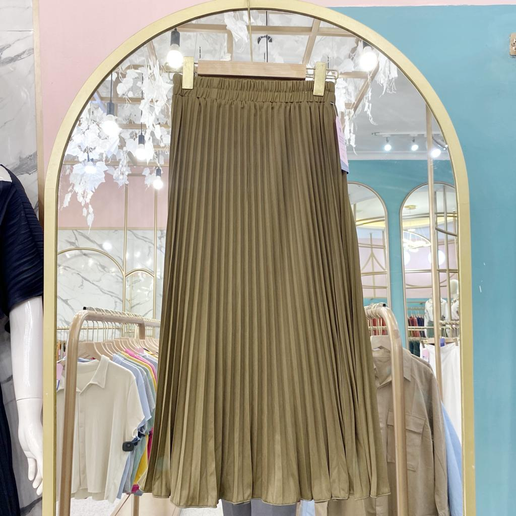 Jual (COD) GBMJ BUTIK Rok Wanita Panjang Pleats Korean Style Barbie ...